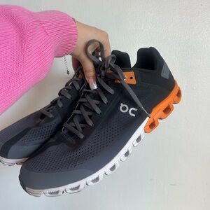 On Running Men's Black and Orange Athletic Shoes